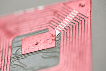 Macro photography of RFID tag.