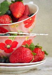 juicy fresh ripe red strawberries