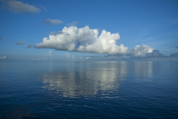 Fototapeta na wymiar Reflections from the sky in the Maldives.