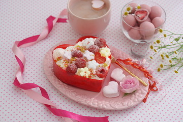 バレンタイン～お花畑のケーキ