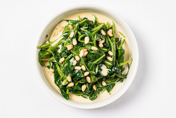 roasted spinach with creamy sauce