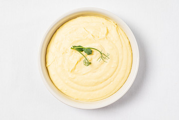 mashed potatoes on the white background