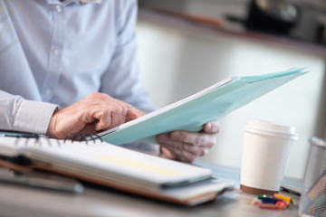 Businessman checking a document