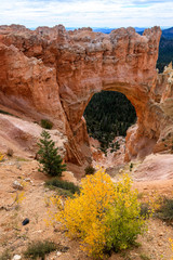 Amazing View to the Geological Structures called hoodoos in the Bryce Canyon National Park, USA