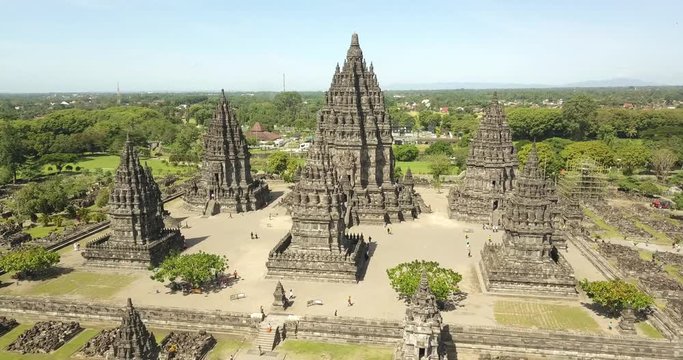 Aerial view of Prambanan temple