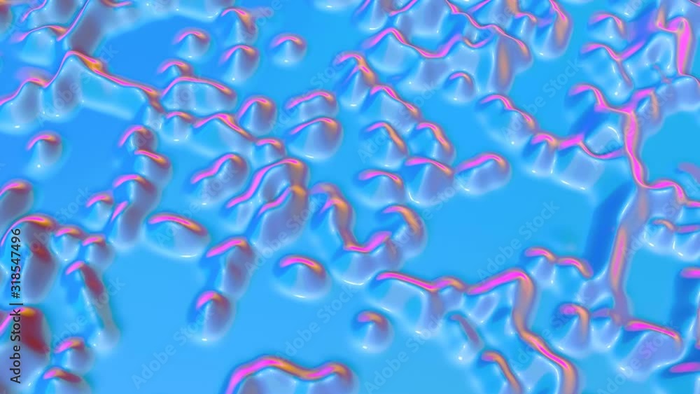 Aufkleber abstract animated background. the neon color surface is deformed by different waves. 3d render