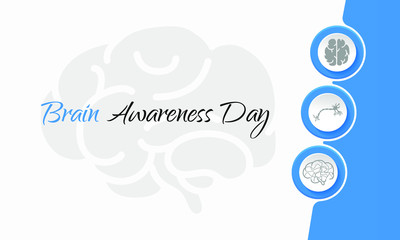 Vector illustration on the theme of Brain awareness Day.