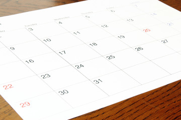 カレンダーにスケジュールを記入して計画する　Scheduling, marking reminder on the calendar