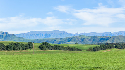 Farmlands Mountains  Scenic Panoramic Summer Landscape