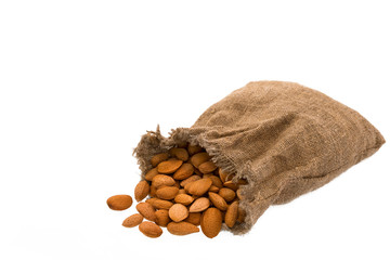 the almonds are not peeled. inshell almonds spill out of the bag