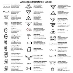 Luminaire & transformer symbols