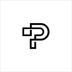 Obraz premium Letters TP logo initials minimal style monogram