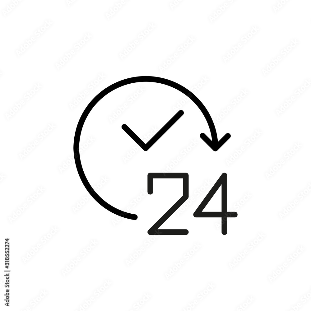 Poster simple clock line icon.