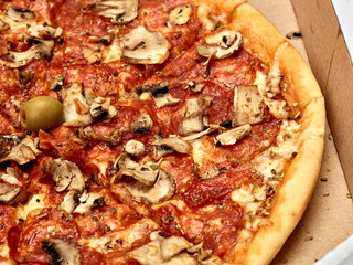 pizza box food cardboard delivery package meal dinner lunch