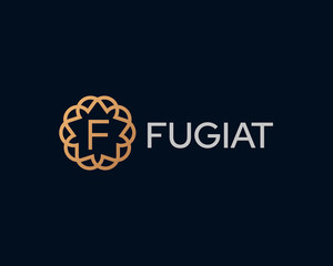 Premium letter F vector logotype. Elegant floral frame with letter icon logo. Alphabet symbol mark.