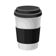 Coffee Beverage Poured in Carton Cup Isolated on White Background Vector Illustration