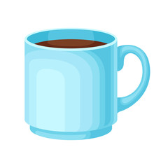 Coffee Beverage Poured in Carton Cup Isolated on White Background Vector Illustration