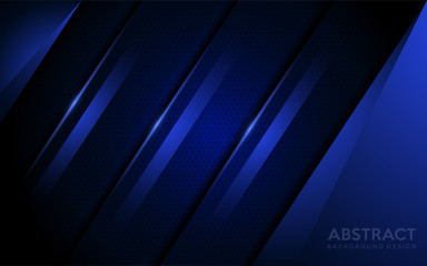 Obraz premium Abstract dark blue background with texture effect overlap layer design. Futuristic modern background.