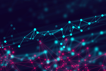 data machine deep learning, robotic ai science net web, neuron brain, futuristic connecting, digital technology system, network social online, background 3d illustration rendering