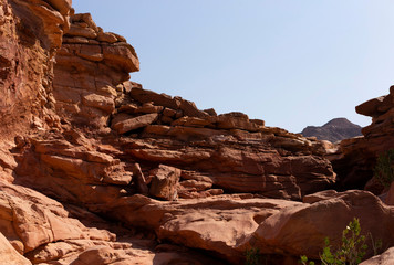 Coloured Canyon is a rock formation on Sinai peninsula. Sights of Nuweiba, Egypt.