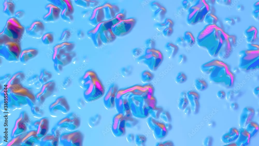 Poster abstract animated background. the neon color surface is deformed by different waves. 3d render