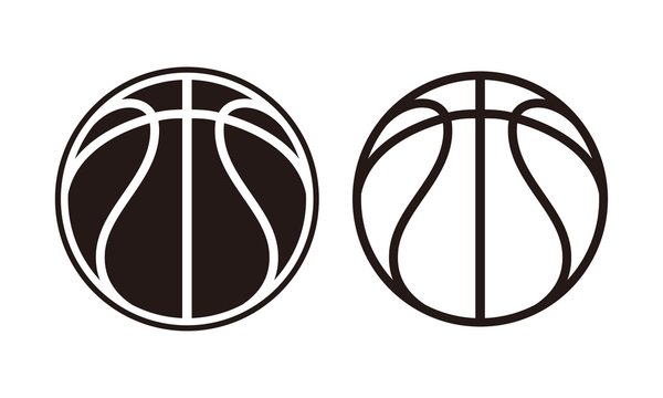 Basket Ball, Sports Balls Minimal Flat Line Icon