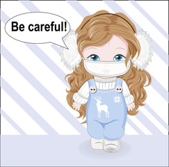 Girl in gauze bandage