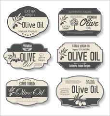 Olive oil retro vintage labels collection 