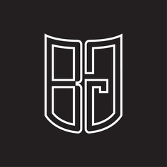 BG Logo monogram with ribbon style outline design template