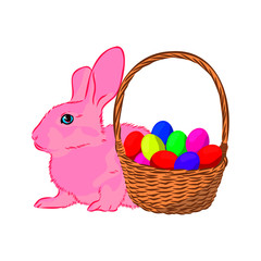 easter eggs in basket