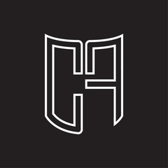 CF Logo monogram with ribbon style outline design template