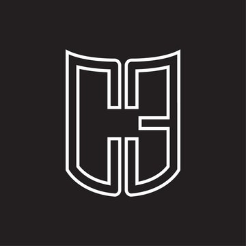 recommend clip art: CE Logo monogram with ribbon style outline design template