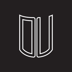 DU Logo monogram with ribbon style outline design template