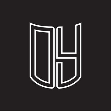 recommend clip art: DY Logo monogram with ribbon style outline design template