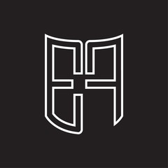 EF Logo monogram with ribbon style outline design template