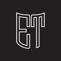 ET Logo monogram with ribbon style outline design template