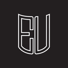 EU Logo monogram with ribbon style outline design template