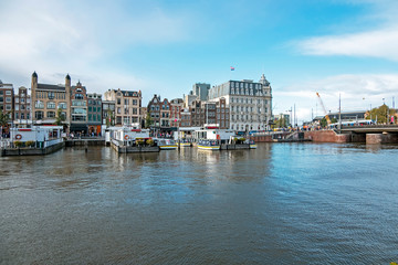 Fototapeta na wymiar City scenic from Amsterdam in the Netherlands