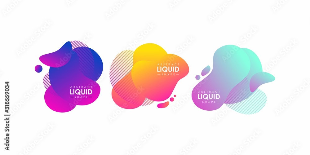 Aufkleber abstract colorful gradient liquid shapes banner design template vector