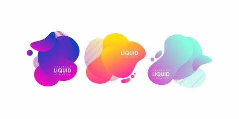 Abstract Colorful Gradient Liquid Shapes Banner Design Template Vector