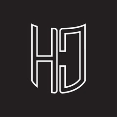 HC Logo monogram with ribbon style outline design template