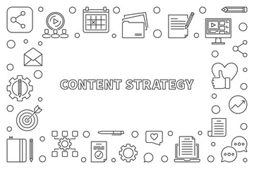 Content Strategy concept outline frame. Vector minimal illustration