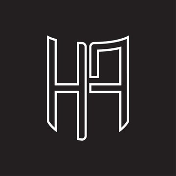 recommend clip art: HF Logo monogram with ribbon style outline design template