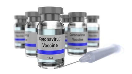 Coronavirus vaccine, 2019-ncov vaccination, cure, 3D-rendering