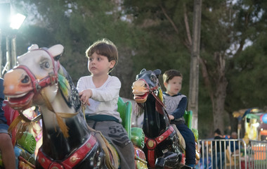 Play and happiness at the amusement park
