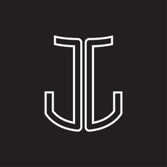 JL Logo monogram with ribbon style outline design template