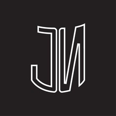 JN Logo monogram with ribbon style outline design template