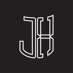 JX Logo monogram with ribbon style outline design template