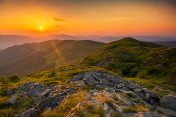 Beautiful summer sunset in the mountains © Piotr Krzeslak