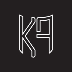 KF Logo monogram with ribbon style outline design template